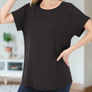 ROLLED SLEEVE WOVEN